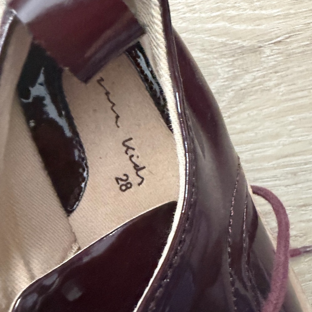 Zara Kids Burgundy Dress Shoes Toddler Boys Size 11 - Picture 4 of 5